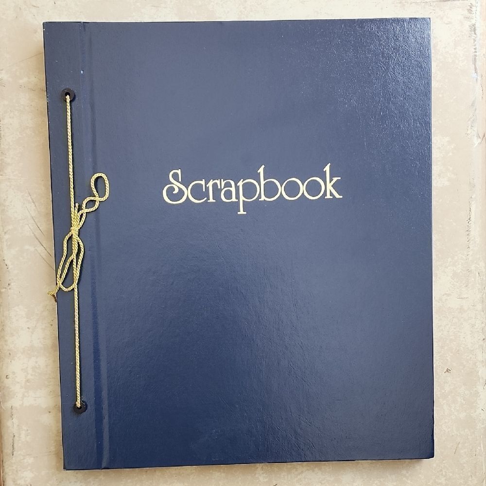 1960's NWOT Large Hardcover Scrapbook with Gold Cord Tie Binding